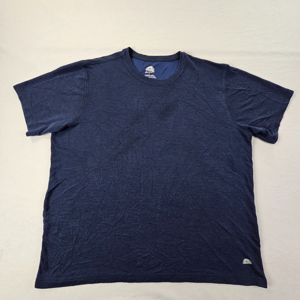 Havana Jim Blue Short Sleeve Modal Polyester T-Shirt Men's L